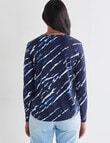 Zest Organic Cotton Tie Dye Long Sleeve Tee, Navy product photo View 02 S