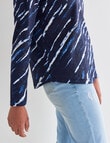 Zest Organic Cotton Tie Dye Long Sleeve Tee, Navy product photo View 04 S