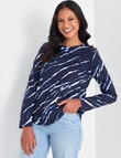 Zest Organic Cotton Tie Dye Long Sleeve Tee, Navy product photo View 05 S