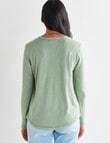 Zest Organic Cotton Long Sleeve Tee, Bayleaf product photo View 02 S