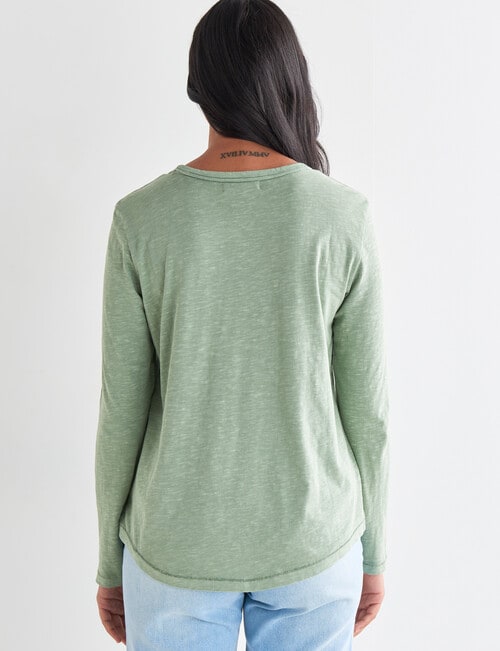 Zest Organic Cotton Long Sleeve Tee, Bayleaf product photo View 02 L