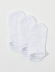 Lyric Viscose Rib Liner Sock, 3-Pack, White product photo
