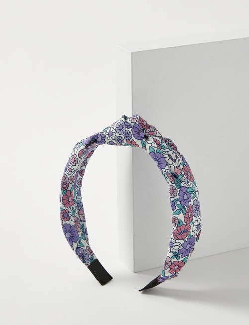 Mac & Ellie Floral Knotted Headband, Purple product photo View 03 L