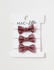 Mac & Ellie Glitter Bow Hair Tie, 3-Pack, Pink product photo View 02 S