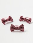 Mac & Ellie Glitter Bow Hair Tie, 3-Pack, Pink product photo View 03 S