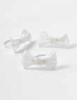 Mac & Ellie Glitter Bow Hair Tie, 3-Pack, Silver product photo View 03 S