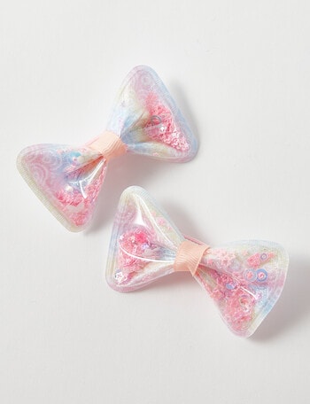 Mac & Ellie Sparkle Bow Clip, 2-Pack, Pink product photo