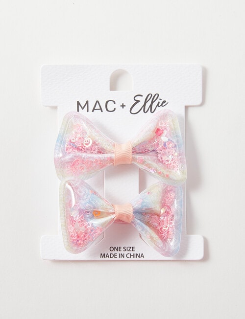 Mac & Ellie Sparkle Bow Clip, 2-Pack, Pink product photo View 02 L