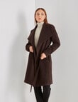 Oliver Black Cross Hatch Wrap Coat, Chocolate product photo View 05 S