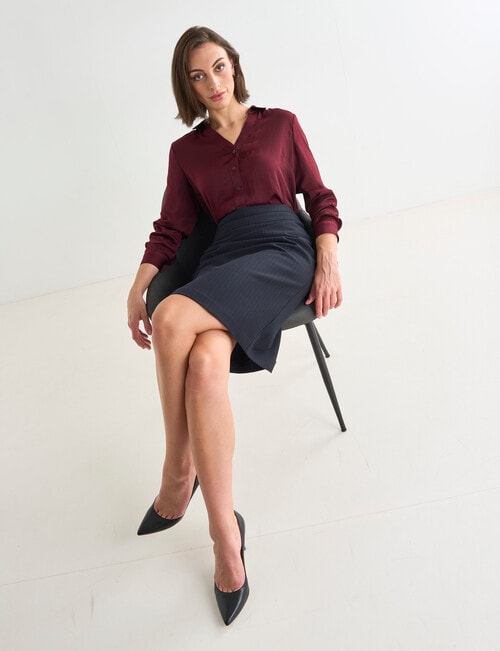 Oliver Black Tailored Pencil Skirt, Pinstripe product photo View 03 L