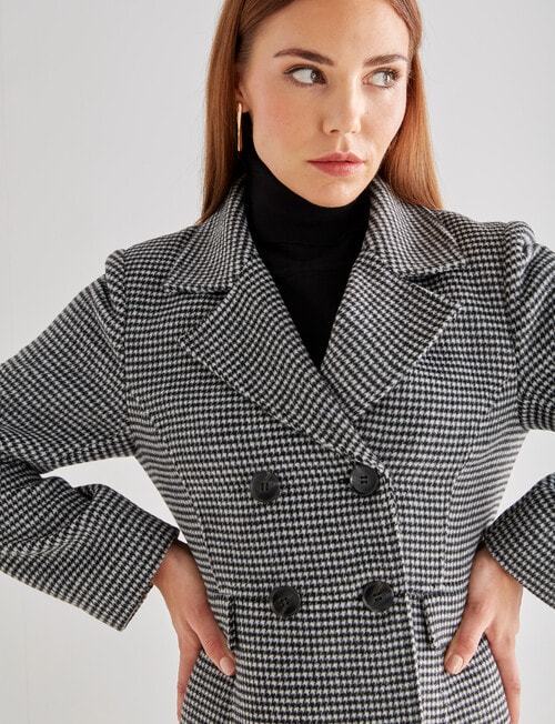Oliver Black Houndstooth, Double Breasted Coat, Black product photo View 05 L