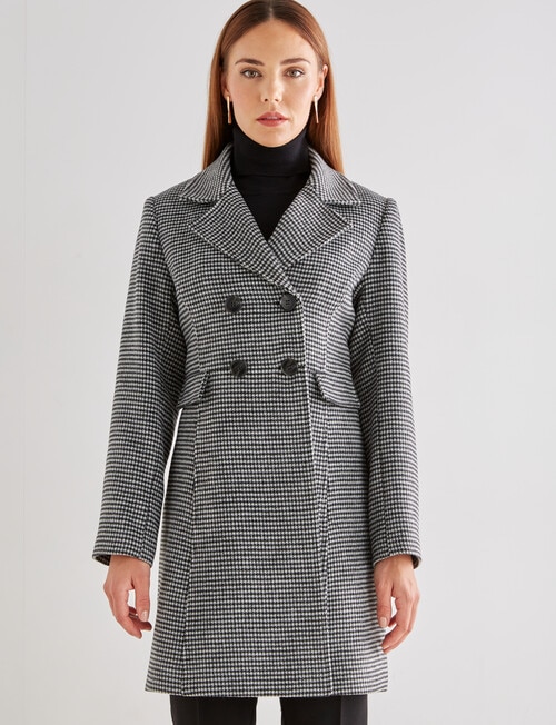 Oliver Black Houndstooth, Double Breasted Coat, Black product photo View 07 L