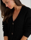 Whistle Rib Cardigan, Black product photo View 04 S
