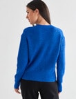 Whistle Long Sleeve Button Front Rib Cardi, Blue product photo View 02 S