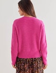 Whistle Long Sleeve Rib Cardigan, Hot Pink product photo View 02 S
