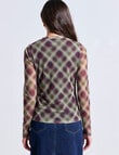 Mineral Mia Mesh Print Top, Purple & Green product photo View 02 S