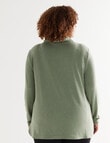 Studio Curve Supersoft Funnel Sweatshirt, Green Marle product photo View 02 S