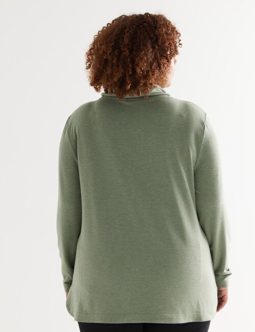 Studio Curve Supersoft Funnel Sweatshirt, Green Marle product photo View 02 L