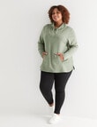 Studio Curve Supersoft Funnel Sweatshirt, Green Marle product photo View 03 S