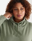 Studio Curve Supersoft Funnel Sweatshirt, Green Marle product photo View 04 S