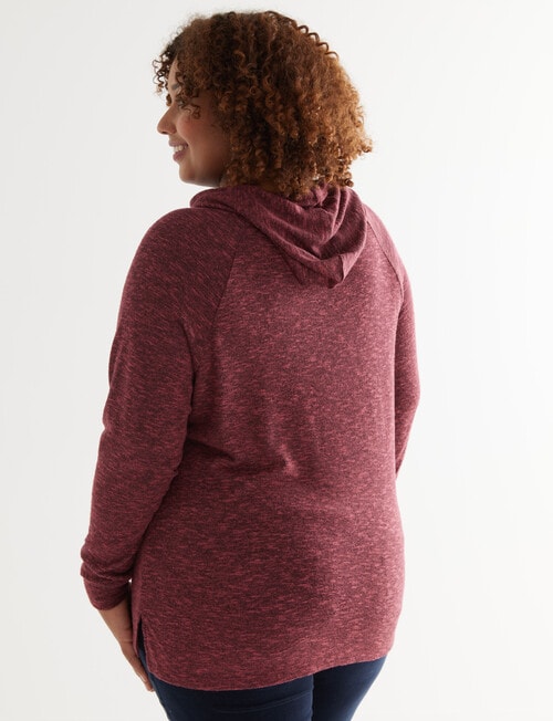 Studio Curve Supersoft Hooded Top, Berry Marle product photo View 02 L