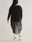 Studio Curve Layered Longline Tunic Top, Black product photo View 02 S