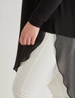 Studio Curve Layered Longline Tunic Top, Black product photo View 04 S