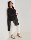 Studio Curve Layered Longline Tunic Top, Black product photo View 05 S
