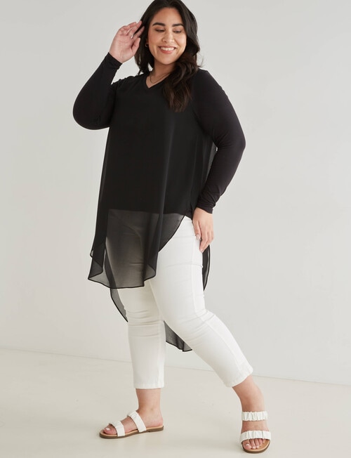 Studio Curve Layered Longline Tunic Top, Black product photo View 06 L