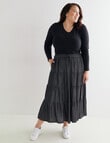 Studio Curve Tiered Maxi Skirt, Black product photo View 03 S
