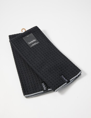 Ladelle Mega Waffle Tea Towel, 2-Pack, Black product photo