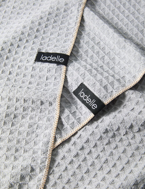 Ladelle Mega Waffle Tea Towel, 2-Pack, Grey product photo View 02 L