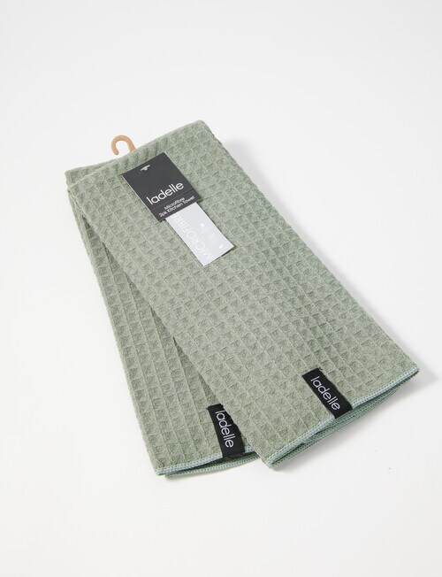 Ladelle Mega Waffle Tea Towel, 2-Pack, Sage product photo