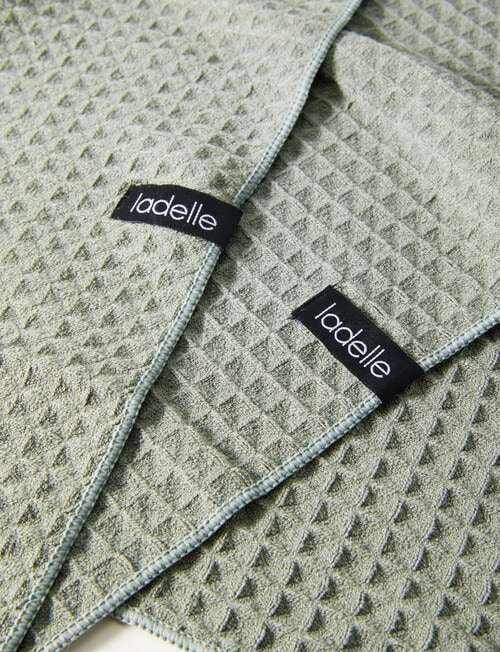Ladelle Mega Waffle Tea Towel, 2-Pack, Sage product photo View 02 L
