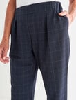 Ella J Cuffed Trouser Pant, Navy Check product photo View 04 S