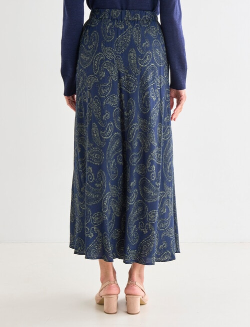 Ella J Paisley Print Swing Skirt, Navy product photo View 02 L