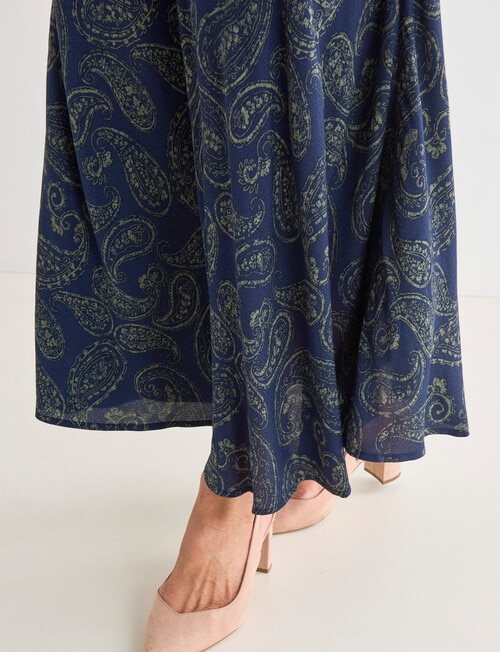 Ella J Paisley Print Swing Skirt, Navy product photo View 04 L