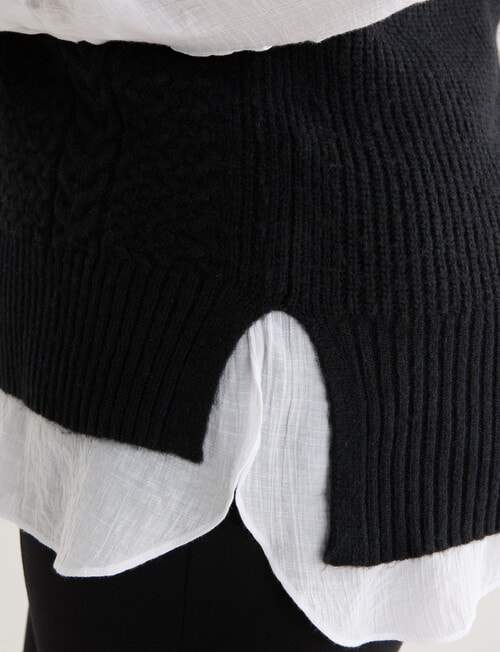 Studio Curve Cable Vest, Black product photo View 04 L