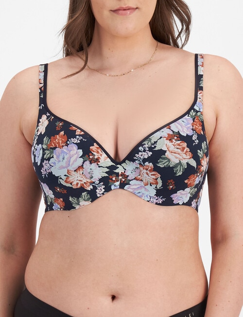 Berlei Barely There Floral T-Shirt Bra, Navy, A-E product photo