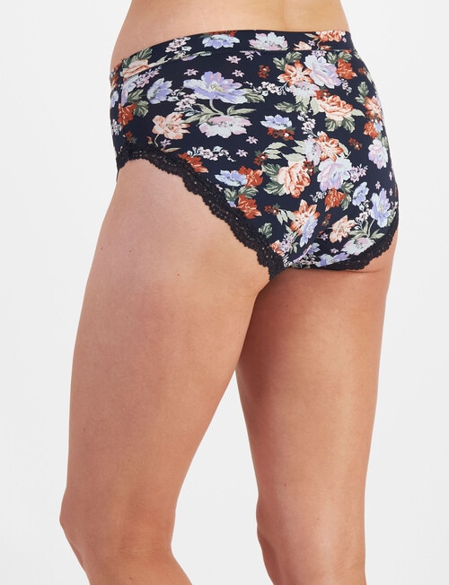 Berlei Barely There Floral Full Brief, Navy, 10-20 product photo View 03 L