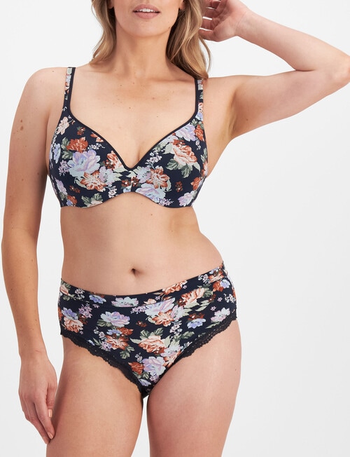 Berlei Barely There Floral Full Brief, Navy, 10-20 product photo View 04 L