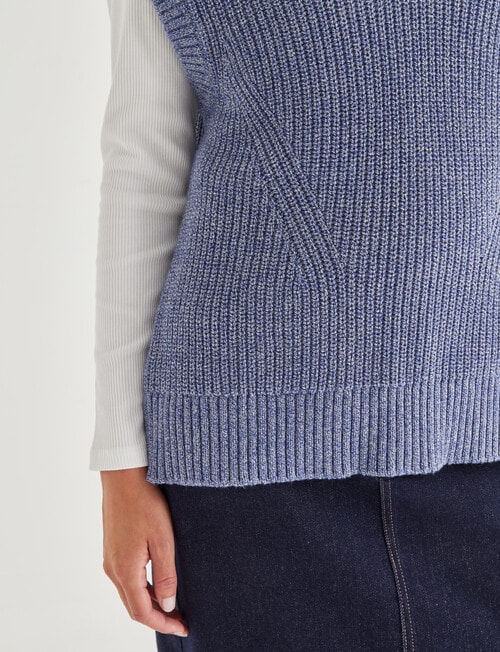 Jigsaw Cotton Cashmere Vest, Deep Ocean Marle product photo View 04 L