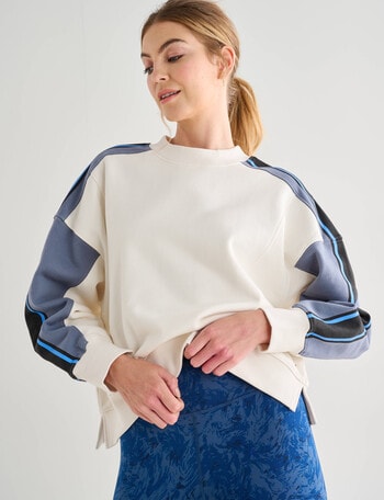 Superfit Spliced Sweatshirt, White Stripe product photo