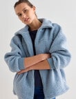 Superfit Zip Through Fleece Jacket, Dusty Blue product photo View 05 S
