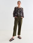 State of play Cosmos Ruffle Blouse, Green Pattern product photo View 03 S