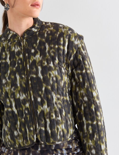 State of play Cosmos Jacket, Green Pattern product photo View 04 L