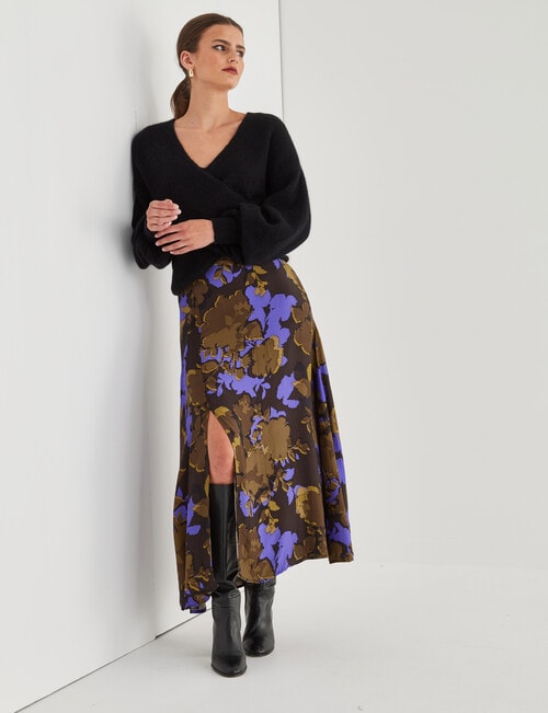 State of play Winona Split Skirt, Purple & Brown product photo View 03 L