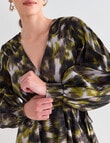 State of play Cosmos Long Wrap Dress, Green product photo View 04 S