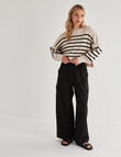 Mineral Stripe Crop Sweater, Cream product photo View 03 S