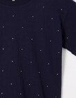 Switch Short Sleeve Boxy Diamante Tee, Navy product photo View 02 S